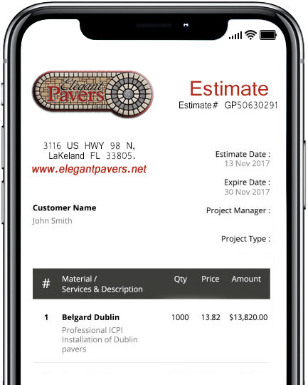 Pavers Estimate